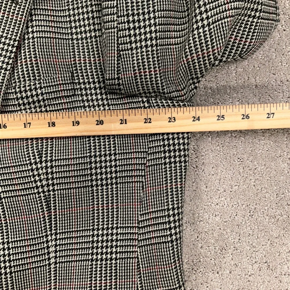Burberrys‎ Jacobson's Blazer Men 47L Black Red Plaid Wool Jacket Classic USA